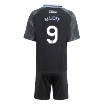 Billige Fotballdrakt Aston Villa Harvey Elliott #9 Replika Bortedraktsett Barn 2025-26 Kortermet (med bukser)